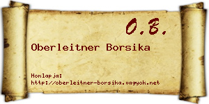 Oberleitner Borsika névjegykártya